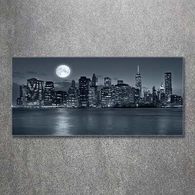 Quadro su vetro acrilico New York di notte