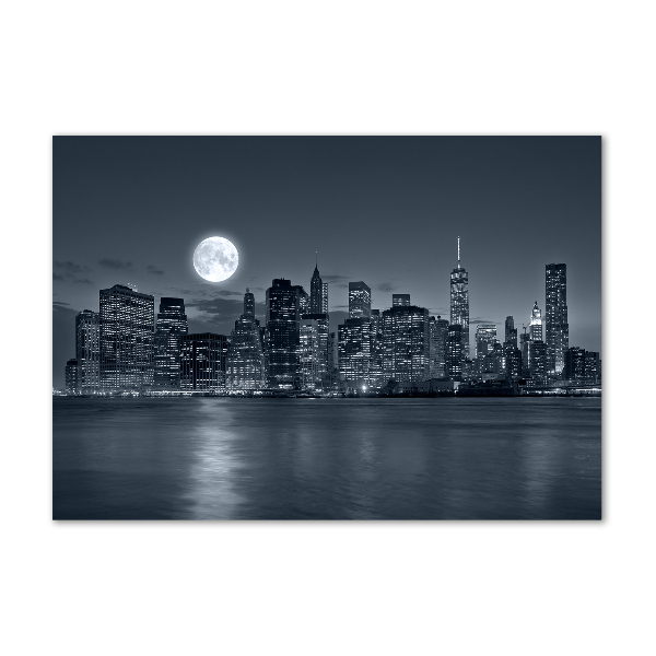 Quadro su vetro acrilico New York di notte