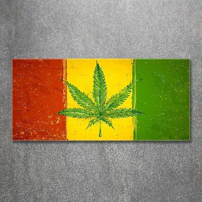 Quadro su vetro acrilico Bandiera Rasta