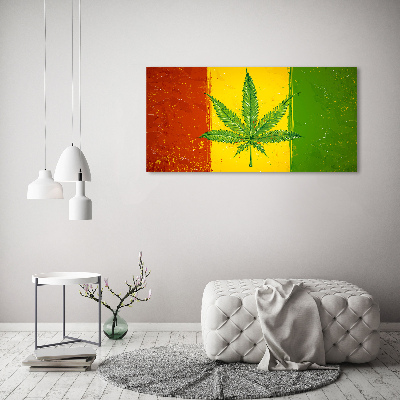 Quadro su vetro acrilico Bandiera Rasta
