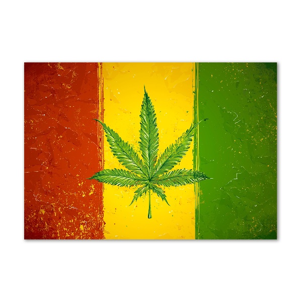 Quadro su vetro acrilico Bandiera Rasta