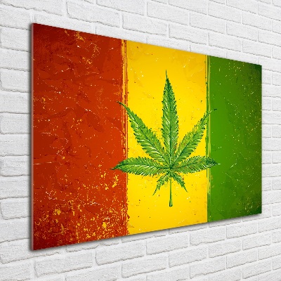 Quadro su vetro acrilico Bandiera Rasta