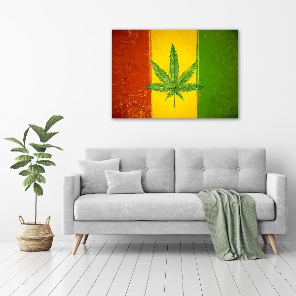 Quadro su vetro acrilico Bandiera Rasta