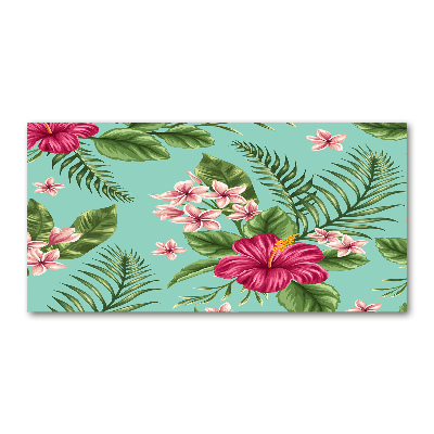 Quadro in vetro acrilico Fiori hawaiani