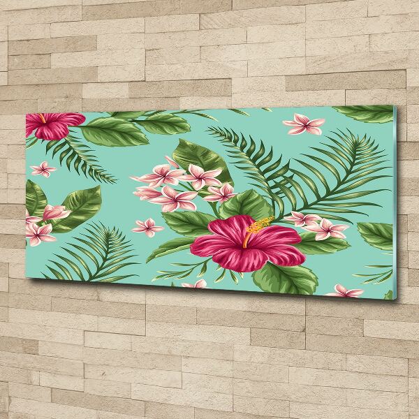 Quadro in vetro acrilico Fiori hawaiani