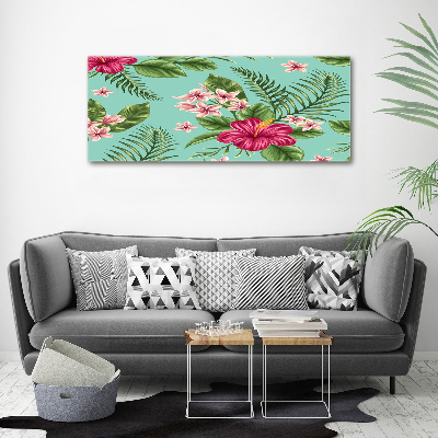 Quadro in vetro acrilico Fiori hawaiani