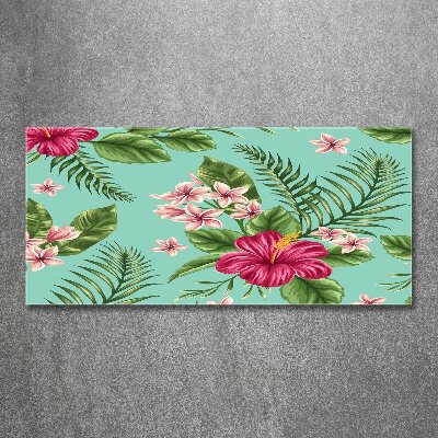 Quadro in vetro acrilico Fiori hawaiani