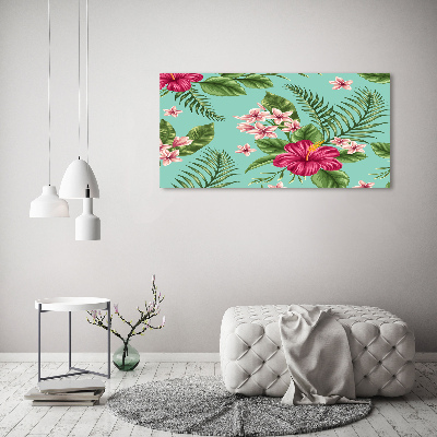 Quadro in vetro acrilico Fiori hawaiani
