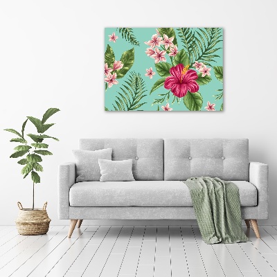 Quadro in vetro acrilico Fiori hawaiani