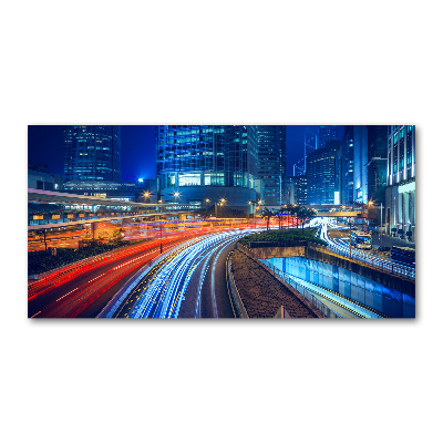 Quadro in vetro acrilico Hong Kong di notte