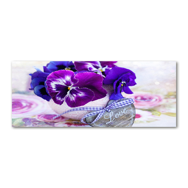 Quadro in vetro acrilico Viole del pensiero viola