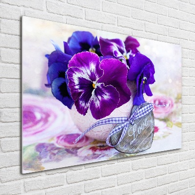 Quadro in vetro acrilico Viole del pensiero viola