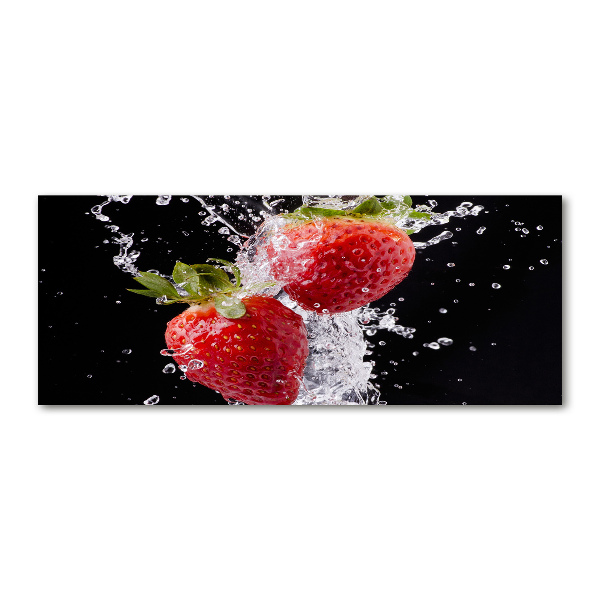 Quadro in vetro acrilico Fragole e acqua