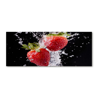 Quadro in vetro acrilico Fragole e acqua