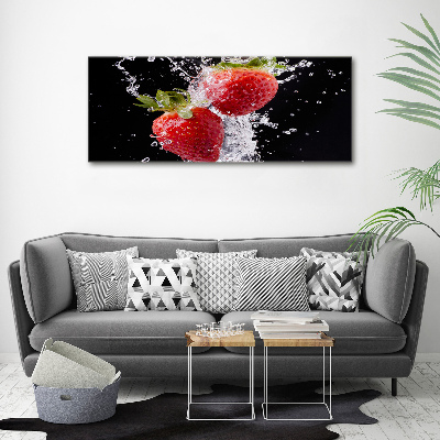 Quadro in vetro acrilico Fragole e acqua
