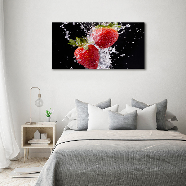 Quadro in vetro acrilico Fragole e acqua