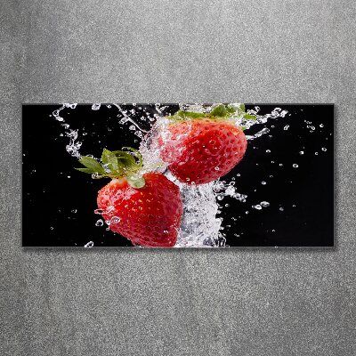 Quadro in vetro acrilico Fragole e acqua