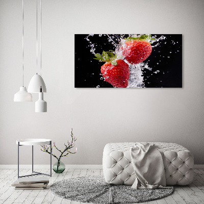 Quadro in vetro acrilico Fragole e acqua