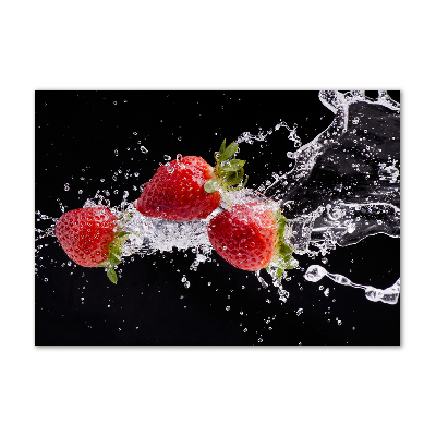 Quadro in vetro acrilico Fragole e acqua
