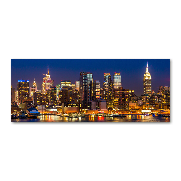 Quadro su vetro acrilico Manhattan di notte