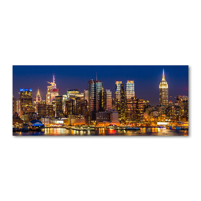 Quadro su vetro acrilico Manhattan di notte
