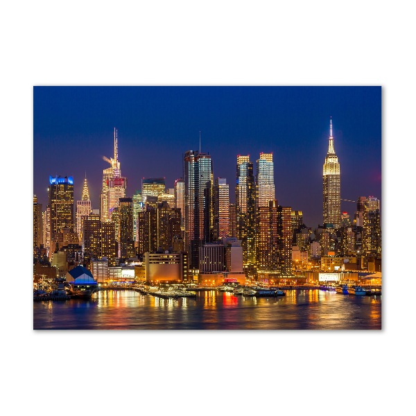 Quadro su vetro acrilico Manhattan di notte