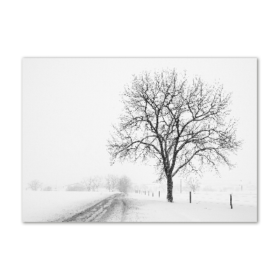 Quadro vetro acrilico Albero in inverno