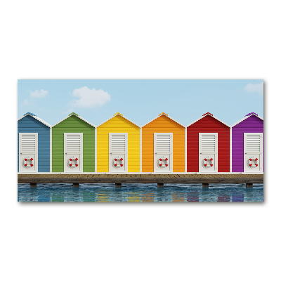 Quadro vetro acrilico Capanne sulla spiaggia
