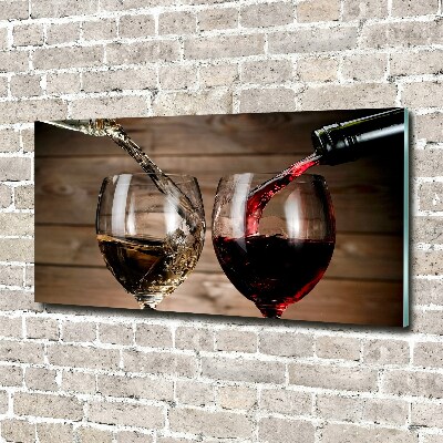 Quadro vetro acrilico Due bicchieri di vino