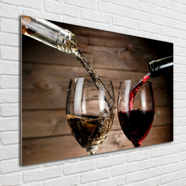 Quadro vetro acrilico Due bicchieri di vino