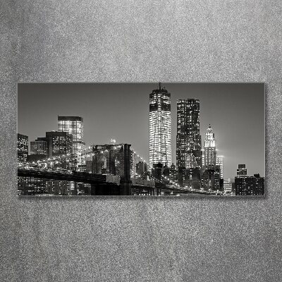 Quadro vetro acrilico Manhattan di notte