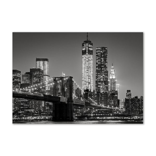 Quadro vetro acrilico Manhattan di notte