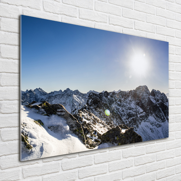 Quadro in vetro acrilico Inverno sui Monti Tatra