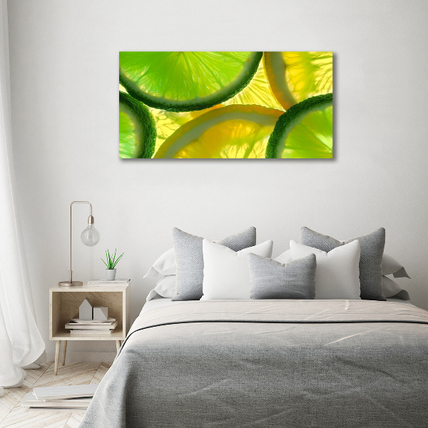 Quadro su vetro acrilico Lime e limone