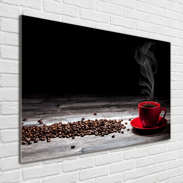 Quadro su vetro acrilico Caffè aromatico