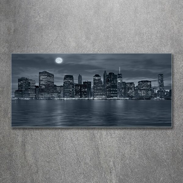 Quadro in vetro acrilico New York di notte
