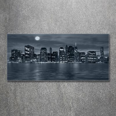Quadro in vetro acrilico New York di notte