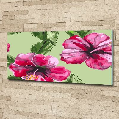 Quadro in vetro acrilico Fiori hawaiani