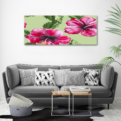 Quadro in vetro acrilico Fiori hawaiani