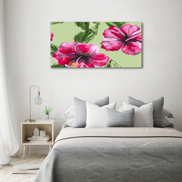 Quadro in vetro acrilico Fiori hawaiani