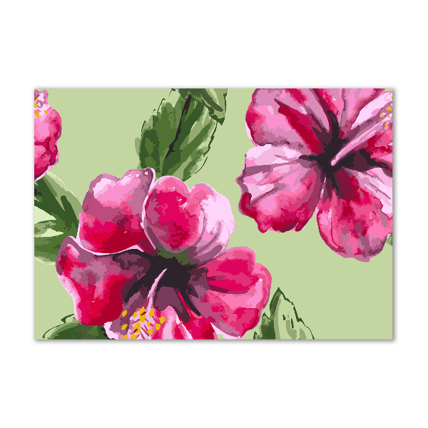 Quadro in vetro acrilico Fiori hawaiani