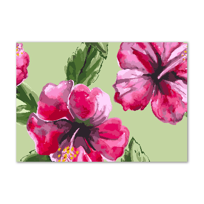 Quadro in vetro acrilico Fiori hawaiani