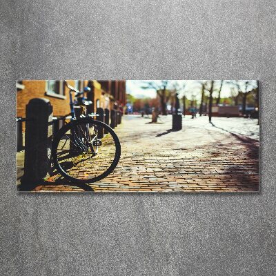 Quadro vetro acrilico Andare in bicicletta ad Amsterdam