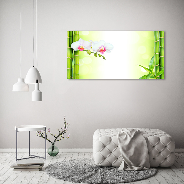 Quadro vetro acrilico Orchidea e bambù