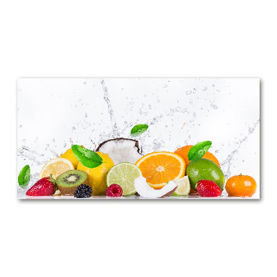 Quadro su vetro acrilico Frutta e acqua