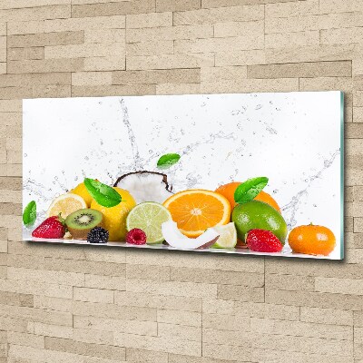 Quadro su vetro acrilico Frutta e acqua