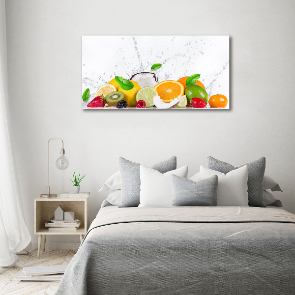 Quadro su vetro acrilico Frutta e acqua