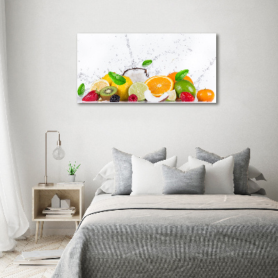 Quadro su vetro acrilico Frutta e acqua