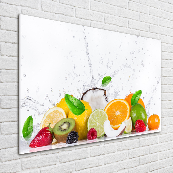 Quadro su vetro acrilico Frutta e acqua