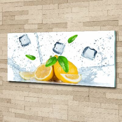Quadro in vetro acrilico Limoni con ghiaccio